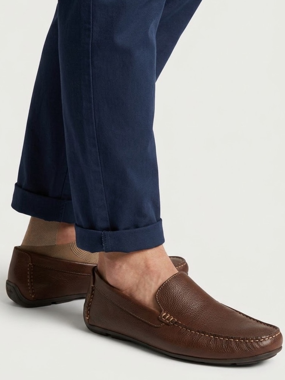 Clarks Brown Leather Slip-On Driving Moccasins